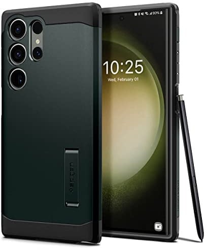 Spigen Tough Armor Hülle Kompatibel mit Samsung Galaxy S23 Ultra 5G -Abyss Green