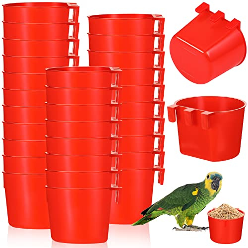 30 ciotole per uccelli, mangiatoie per uccelli, distributori d'acqua per quaglie, in plastica, per polli, pappagalli, parrocchetti, animali domestici, pollame, piccioni, uccelli selvatici, cibo