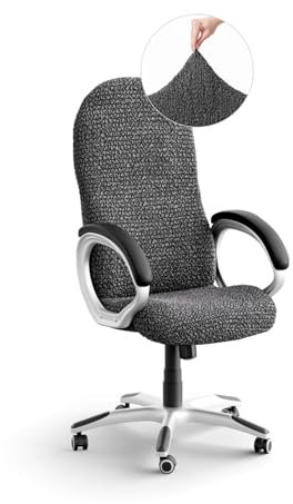 PAULATO - Funda para Silla de Oficina y Gaming en Microfibra de un Solo Color, Tejido antiarañazos Lavable a máquina, tecnología WavyTech, certificación Oeko-Tex, Made in Italy - Antracita