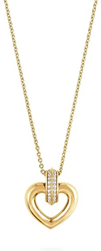 JETTE Damen-Kette 925er Silber 38 Zirkonia One Size, Gelbgold 32021995