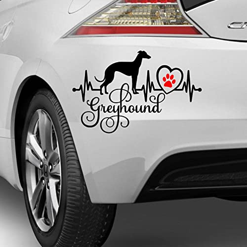myrockshirt Greyhound Windhund Herzschlag Aufkleber Sticker ohne Hintergrund Autoaufkleber verschieden Größen/Farben Hunderasse