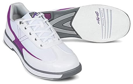 EMAX | Zapatos de Bolos Mujer | KR Strikeforce - Flex | Blanco - Uva | Zapatos de Bolos Mujer Talla 36-41, Uva blanca, 37.5 EU