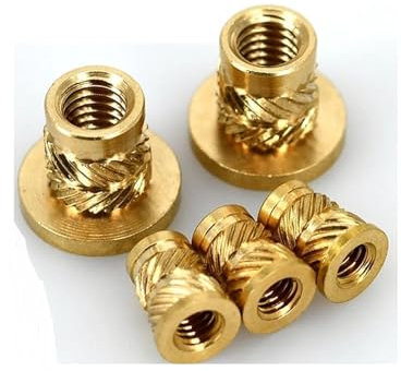 gewindeeinsatz Messing Heiße Schmelze Einsatz Rollled Flansch Kupfermutter-Gewinde-Wärme-Wärme-Injektion Einbettung T-Typ-Nuss M2 M2,5 m3 m3,5 m4 m5 m6 m8 einpressmutter ( Color : M3x4.8xOD4.6 20pcs )