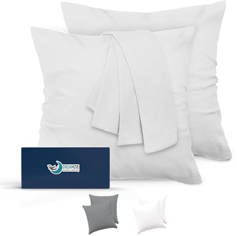 Dreamzie Kissenbezug 40x40 Weiß 2er Set Mikrofaser Oeko-TEX Zertifiziert Kopfkissenbezug 40x40 Weich