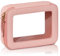 Prite Transparent Kosmetiktasche Durchsichtig Kulturtasche Damen Make Up Tasche Reise wasserdichte Kulturbeutel Auto Organizer mit Goldenem Doppelreißverschlüss (Rosa)