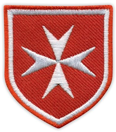 Patchion Malteserkreuz - Schild - Aufbügeln - Rot - Abzeichen