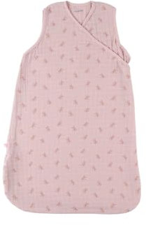 Noukie's - Gigoteuse bébé Eté - 70 cm - 1 à 6 Mois - Légère, Pratique, Ajustable - Grenouillère Mixte TOG < 1.0-100% Mousseline de Coton bio - Rose- Sac de couchage Libellules