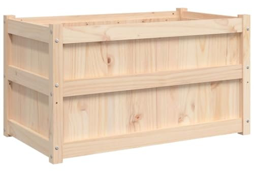 vidaXL Jardinière d'Extérieur, Lit Surélevé, Bac à Fleurs, Pot de Plantes, Boîte à Fleurs Jardin Patio Terrasse, 90x50x50 cm Bois de Pin Massif