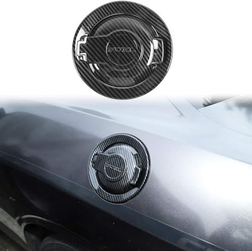 Schwarze Kohlefaser-Tankdeckel-Türabdeckung für Dodge Challenger 2008–2023 Tankdeckel