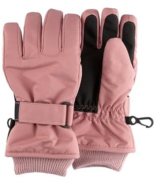 Sterntaler Fingerhandschuhe Rips wasserdicht – Warme Kinderhandschuhe mit Thinsulate-Futter, Klettverschluss & Strickbündchen– Mädchen Handschuhe für Winter, Outdoor, Schnee – perlrosa, Größe 4