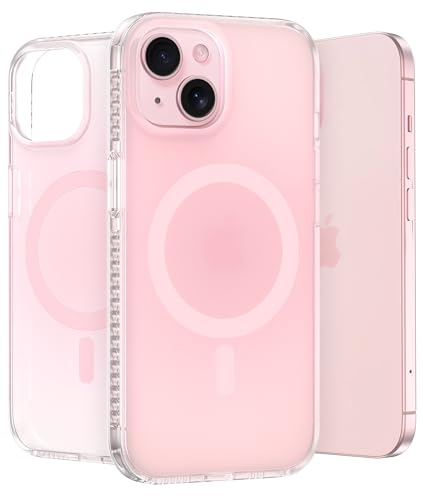 LONLI Hue - for iPhone 15 Case [Compatible with Magsafe] - Frosted Pink - [10FT Drop Protection] [4 Airbag Cushioned Corners] - Cute, Unique and Aesthetic (2023)