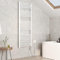 EMKE Scaldasalviette elettrico da bagno, 140 x 50 cm, con termostato, scaldasalviette con timer, colore bianco, 600 W