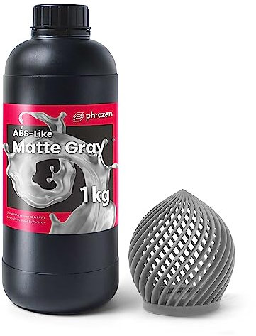 Phrozen ABS-Like 3D Drucker Resin | 3D Drucker Resin für SLA/DLP/LCD 3D Printer | 405nm Standard Photopolymer Druck Harz | Zähigkeit, Robust, Geringer Geruch - Matte Grau (1kg)