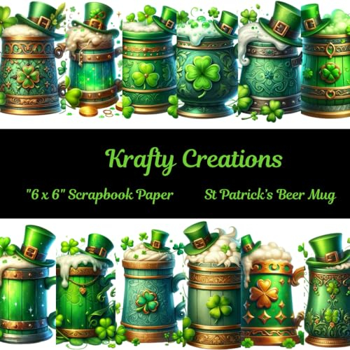 St. Patrick's Beer Mug 6x6 Scrapbook Paper