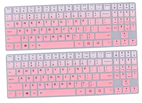 jojofuny 15.6 Inches Laptop Keyboard Covers Silicone Keyboard Film Gradient Pink Easy to Clean Protect against Spills and Dust
