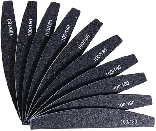 10 Pack Double-Sided 100/180 Grit Nail File, Professional Emery Board Manicure Tools for Nail Grooming and Styling