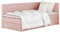 mybed. Boxspringbett Einzelbett Mitto Conti Twin Rechte Seite Polsterbett mit Bettkasten Rosa 7-Zonen Taschenmatratze H2 100x200 und Topper Jugendbett Kinderbett