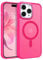 GUAGUA for iPhone 15 Pro Max Magnetic Case 6.7 Compatible with MagSafe iPhone 15 Pro Max Case Slim Translucent Matte Shockproof Protective Anti-Scratch Case for iPhone 15 Pro Max, Hot Pink