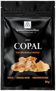 Spirituellementbien - Natürlicher Weihrauch - Glück - Reinigung - Schutz - Schutz für Räuchern Brenner oder Räuchergefäß (Copal, 50 g)