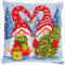 VERVACO Kreuzstich Stickpackungen Kissen Stickerei Set Anfänger Vorgedruckt Weihnachtsgnomen DIY Set Kreativ Set Für Erwachsene Dekoratives Kissen ca. 40 x 40 cm Bastelset Handwerker Haus Dekoration