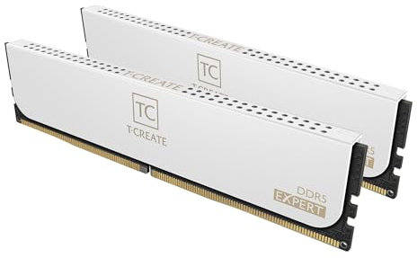 TEAMGROUP T-Create Expert Overclocking 10L DDR5 32GB Kit (2 x 16GB) 5600MHz (PC5-44800) CL38-46-46-76 Intel XMP 3.0 & AMD Expo Compatible Desktop Memory Module Ram White - CTCWD532G5600HC38GDC01