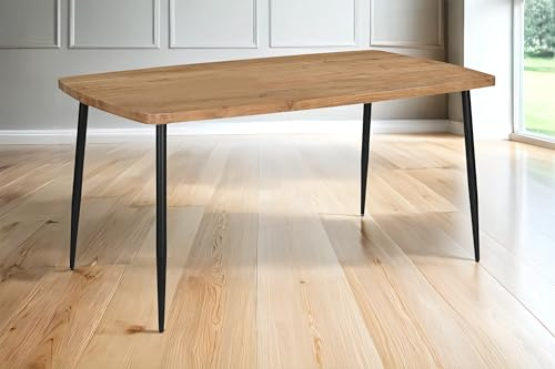 SAM Esstisch Irene 160x85 cm Akazie natur gerade Kante bootsförmig | Holztisch massiv, bootsförmiger Esszimmertisch, konisches Gestell