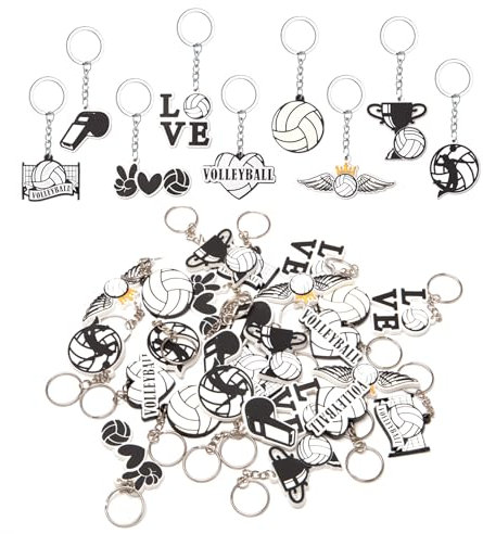 Sixfolo Volleyball Schlüsselanhänger 27 Stück Sport-Schlüsselanhänger Kinder Volleyball Schlüsselbund aus PVC Klein Schlüsselring Anhänger der Karikatur für Jungen Mädchen Kinder Party Mitgebsel