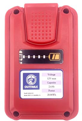 Batterie pour pulvérisateur électrique OUTIWAX 12V - Batterie Externe Rechargeable Lithium-ION 26000mAh - sans Effet mémoire avec témoin de Charge. Compatible pulvérisateur Phoenix (Une Batterie)