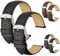 EOAMGO Uhrenarmband 22mm 20mm Leder, Uhrenarmbänder für Herren Damen, Uhrband Herrenuhr Lederarmband, 2 Stück Watch Strap，Armband Uhr Lederarmband (Schwarz, 22mm)