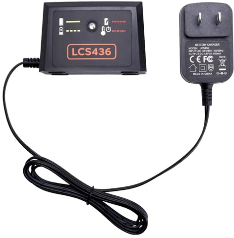 40V Battery Charger LCS436 Compatible with Black and Decker 36V and 40V Max Lithium Battery, Compatible with Black & Decker 40 Volt Charger for LBX2040 LBX1540 LBX2540 LBXR36 LBXR2036