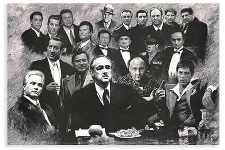 NCUDANK Leinwand-Poster, Gangster-Mafia-Familie, Wandkunst, Dekordruck, Bild Gemälde für Wohnzimmer, Schlafzimmer, Dekoration, 40 x 60 cm