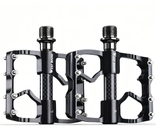 PRMHOOT Fahrradpedale, rutschfeste Flache Aluminiumpedale, 9/16 Zoll | Pedale für Mountainbikes, Rennräder, MTB und E-Bikes