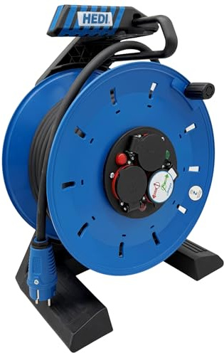 Kunststoff Schuko Kabeltrommel 230V IP44 Stromkabel H07RN-F 3x1,5mm² 50m