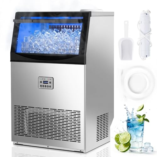 LEADZM Gewerbliche Eismaschine 72kg/24h hoher Durchsatz | Große Kapazität für Restaurants und Veranstaltungen