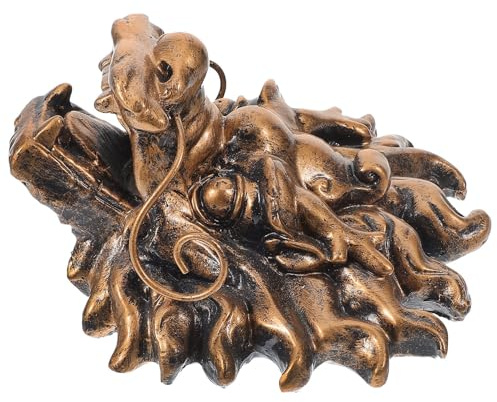 Sortie D’Eau Fontaine Tête de Dragon en Résine Marron pour Mur Extérieur | Décoration de Fontaine, Installation Facile, Usage Villa, Design Élégant et Solide, Fontaine Murale Jardin
