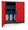Jan Nowak Kleiner Aktenschrank C001B Büroschrank mit Flügeltüren Metallschrank Lagerschrank Pulverbeschichtet Stahlblech Abschließbar 92,5 cm x 90 cm x 40 cm (H x B x T) (Anthrazit-Rot)