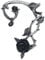 Alchemy Gothic Black Rose Ear Wrap Ear Stud Silver-Coloured