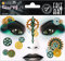 HERMA 15439 Face Art Sticker Steampunk, dermatologisch getestet, ablösbare Glitzer Gesicht Aufkleber, temporäre Tattoos für Karneval Fasching Halloween Festival Kinder Geburtstag, grün gold
