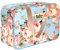 HCFGS Trousse de Toilette Voyage Grande Capacité Sac de Toilette Étanche Trousse de Maquillage Fleurie Organisateur pour Le Voyage, Swimming, Gym, Pique-Nique (Rose Bleue)