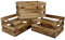 UNUS Holzkiste Vintage 3er Set, Deko Kiste Holz, Aufbewahrungsbox 39 x 29 x 21 cm (Geflammt)
