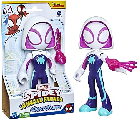 SPIDEY AND HIS AMAZING FRIENDS Marvel Figura Gigante de Ghost-Spider de 22.5 cm - Juguete para niños a Partir de 3 años