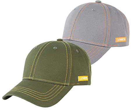 riverso Herren Cap RIVNoel 2er Pack Baseballcap Snapback Kappe Sport Verstellbare Outdoor Mütze Basic Einfarbig 100% Baumwolle Einheitsgröße Schwarz Grau Grün Blau Braun Rot
