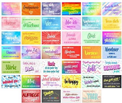 Edition Seidel Set 40 Postkarten Leben & Momente mit Sprüchen - Karten mit Spruch - Geschenk - Dekoidee, Liebe, Freundschaft, Leben, Motivation, Geburtstagskarten Bild Bilder lustig (SW02)