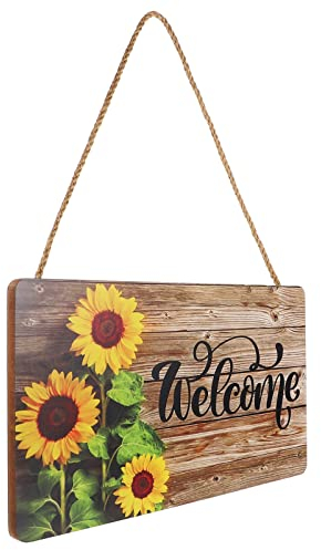 Cartel De Bienvenida De Madera Rústica Para Puerta Frontal Decoración Colgante Para Porche Y Jardín Signo De Bienvenida Y Resistente Para Interiores Y Exteriores