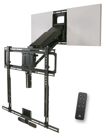 MantelMount MM815 Motorized Remote Control Pull Down TV Mount with Swivel | Above Fireplace TV Mount for TVs 45-90 Up to 115 lbs | with RF Remote Control and Favorite Memory Positions