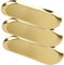 DAKFOOK 3 Pcs Gold Oval Vanity Trays, 12 x 30cm Stainless Steel Gold Decorative Trays, Gold Jewelry Tray Candle Plate Makeup Cosmetic Tray for Bathroom