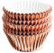 Rumyve 100 Pcs Disposable Baking Cups,Foil Metallic Cupcake Cases,Muffin Liners for Christmas Birthday Wedding Holiday Party(Rose Gold)