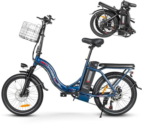 SAMEBIKE E Bike Elektrofahrrad E-Bike Klapprad 20 E-Fahrrad klapprad,432WH Lithium-Akku,für Lange Reichweite bis 60-110km, Falt-Elektrofahrräder für Herren Damen mit 7 Gängen (CY20)