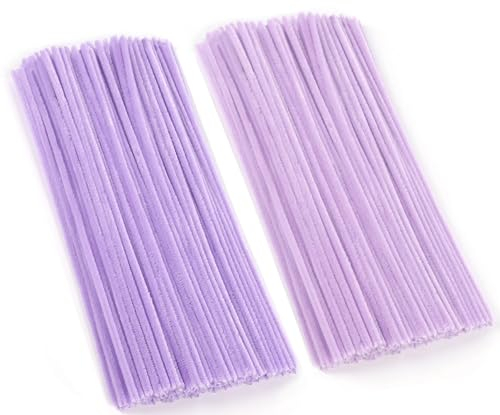 100 Stück Pfeifenreiniger Set, Violett Pfeifenreiniger Chenilledraht 6mm*30cm, Lila Pfeifenputzerdraht für DIY Craft Projekte Chenilledraht Biegeplüsch zum Basteln & Dekorieren Pipe cleaners purple
