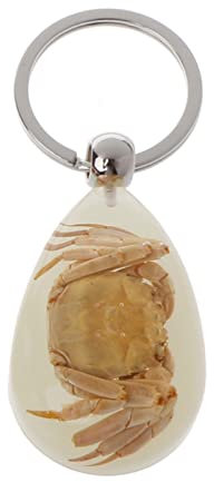 JSGHGDF Porte-clés en résine avec pendentif en forme d'insecte scorpion lumineux - Souvenirs touristiques - Ambre - Bijoux tendance, Crabe 4